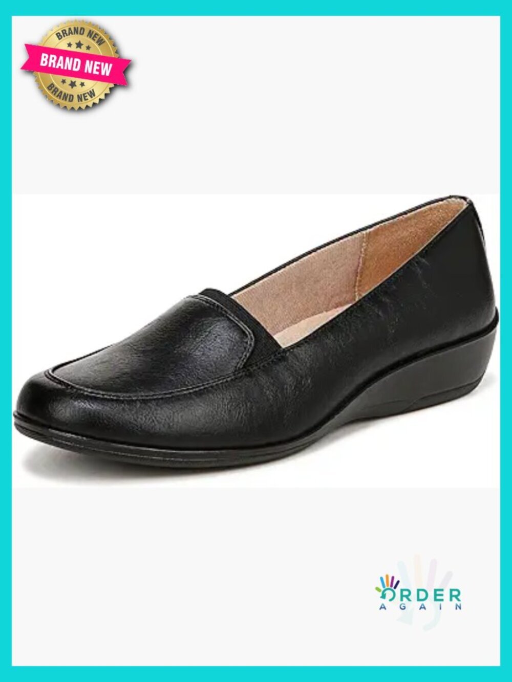 Faux Leather Loafers Slip-On Comfort Support Round Toe Traction Sole